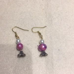 Pearl and galaxy drop earrings